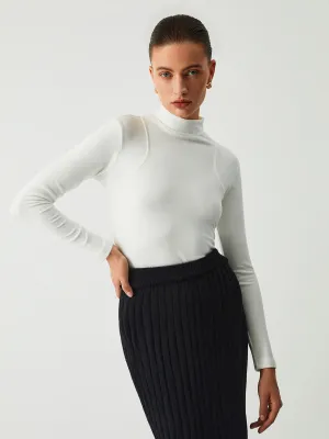 Ava Mock Neck Long Sleeve Top