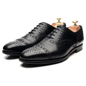 Black Leather Oxford Semi Brogues UK 10 E Black Leather Oxford Semi Brogues UK 10 E