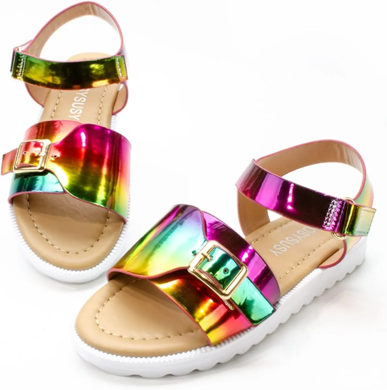 Children Thick Sole Gradient Sandals Fashion Soft Beach Shoes Little Girls Sandals Sandals Baby Girls Sandals Size 5 (Hot Pink, 3.5-4 Years Toddler)