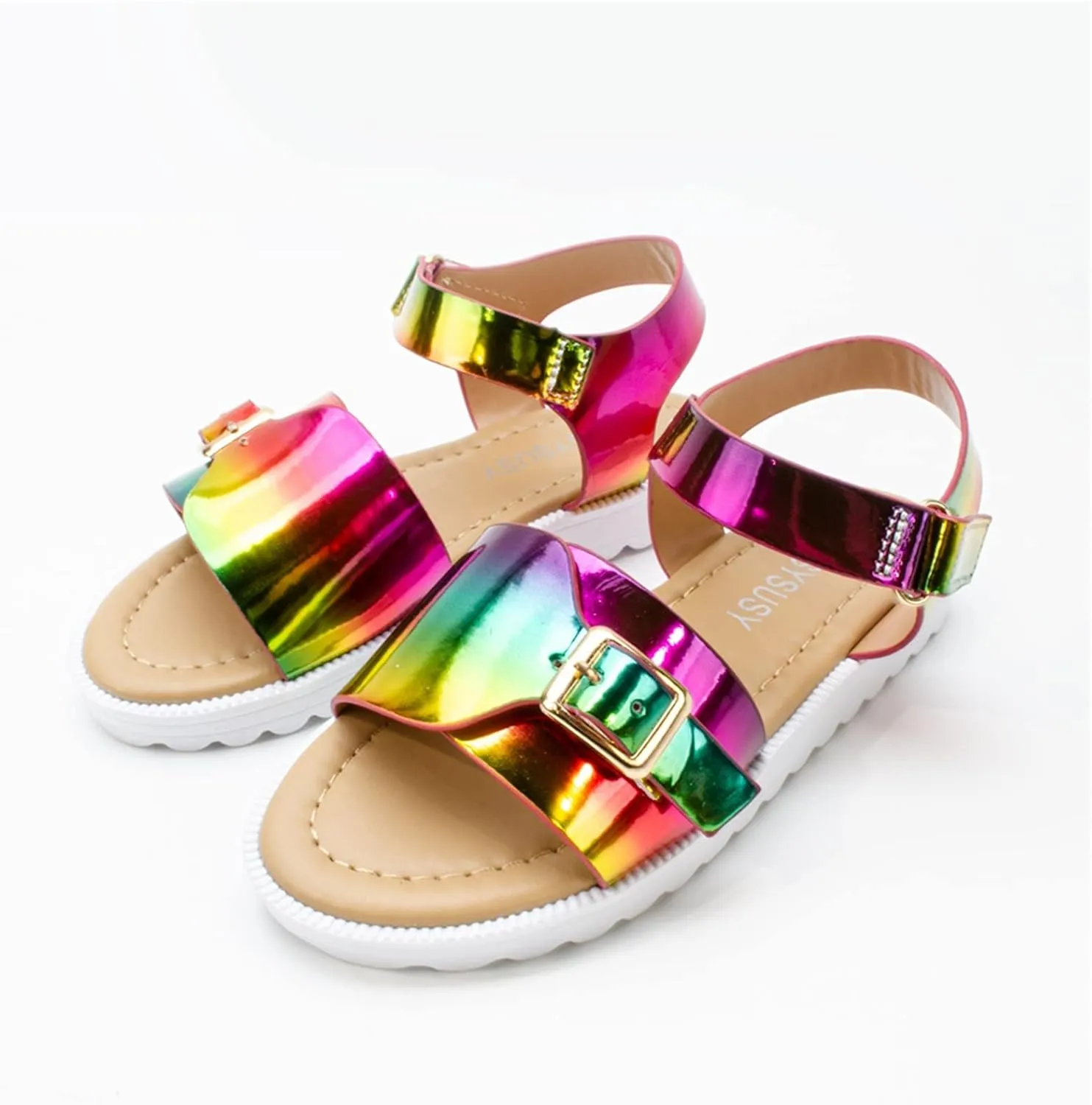 Children Thick Sole Gradient Sandals Fashion Soft Beach Shoes Little Girls Sandals Sandals Baby Girls Sandals Size 5 (Hot Pink, 3.5-4 Years Toddler)