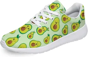 Cute Girls Womens Trail Running Shoes 3D Print Fashion Green Cartoon Avocado Print Tennis Golf Sneaker,US Size 4