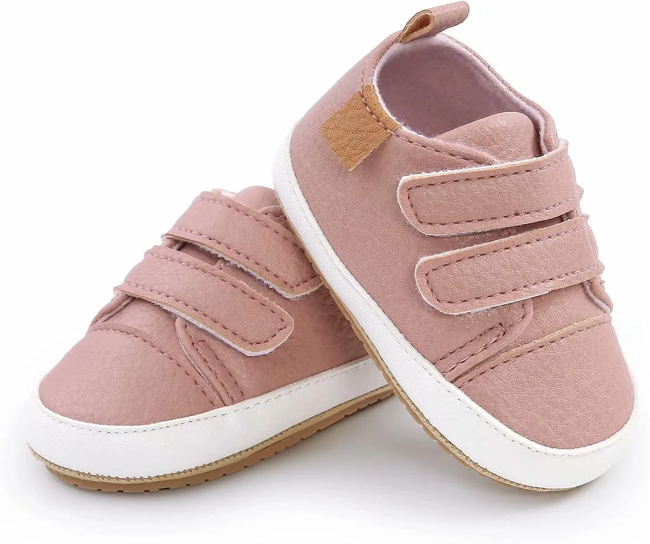 GAISUMMI Baby Boys Girls Shoes Infant High-Top PU Leather Sneakers Newborn Crib Flats Non-Slip Rubber Sole Unisex Toddler Prewalkers