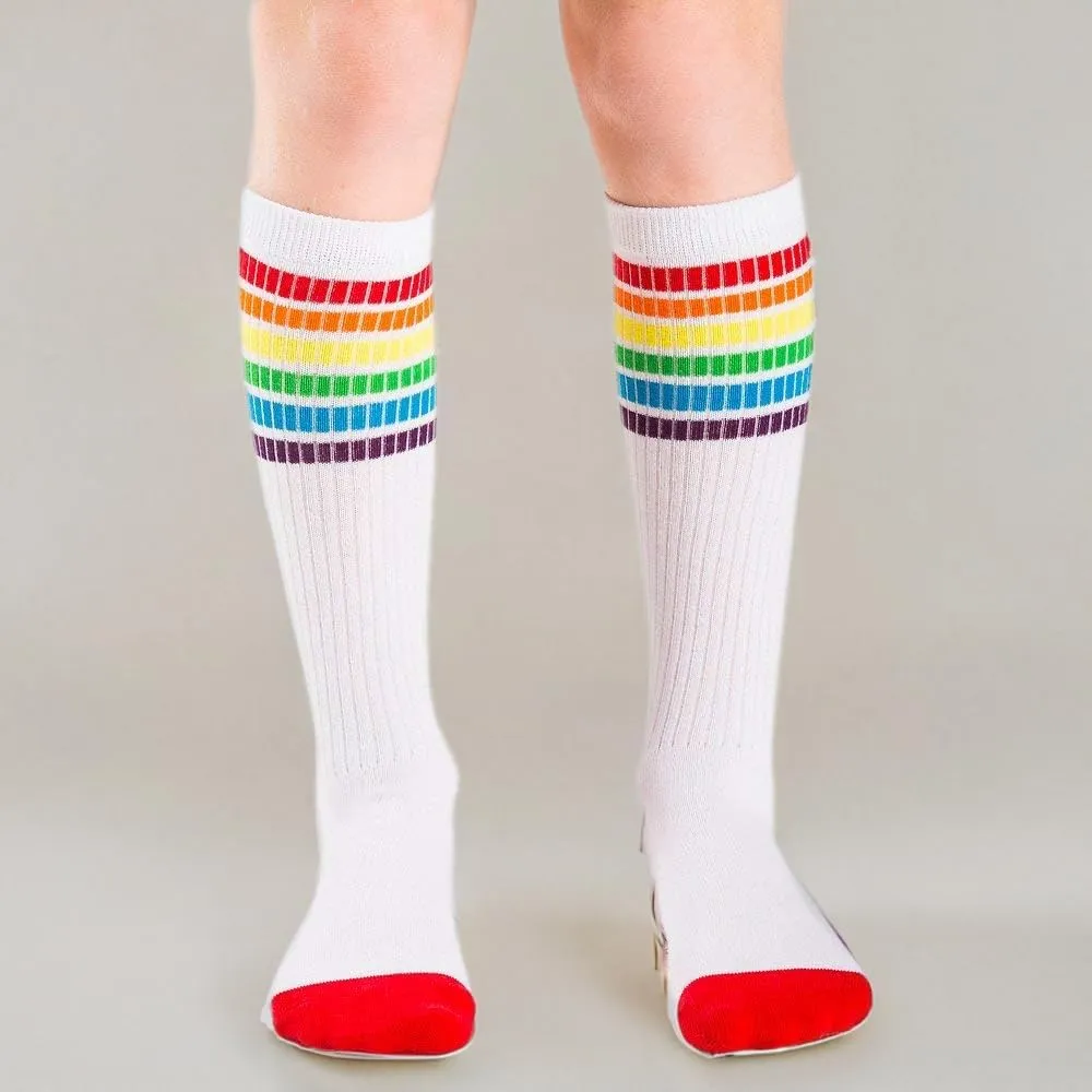 juDanzy Baby, Toddler & Kids Knee High Stripe Tube Socks For Boys & Girls With Grips
