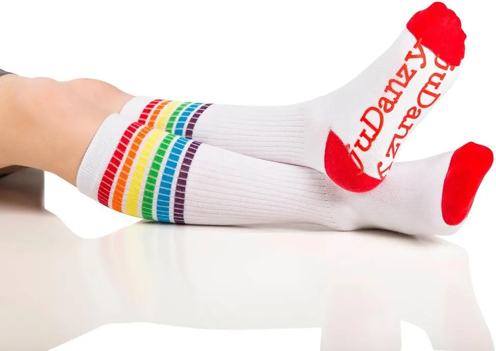 juDanzy Baby, Toddler & Kids Knee High Stripe Tube Socks For Boys & Girls With Grips