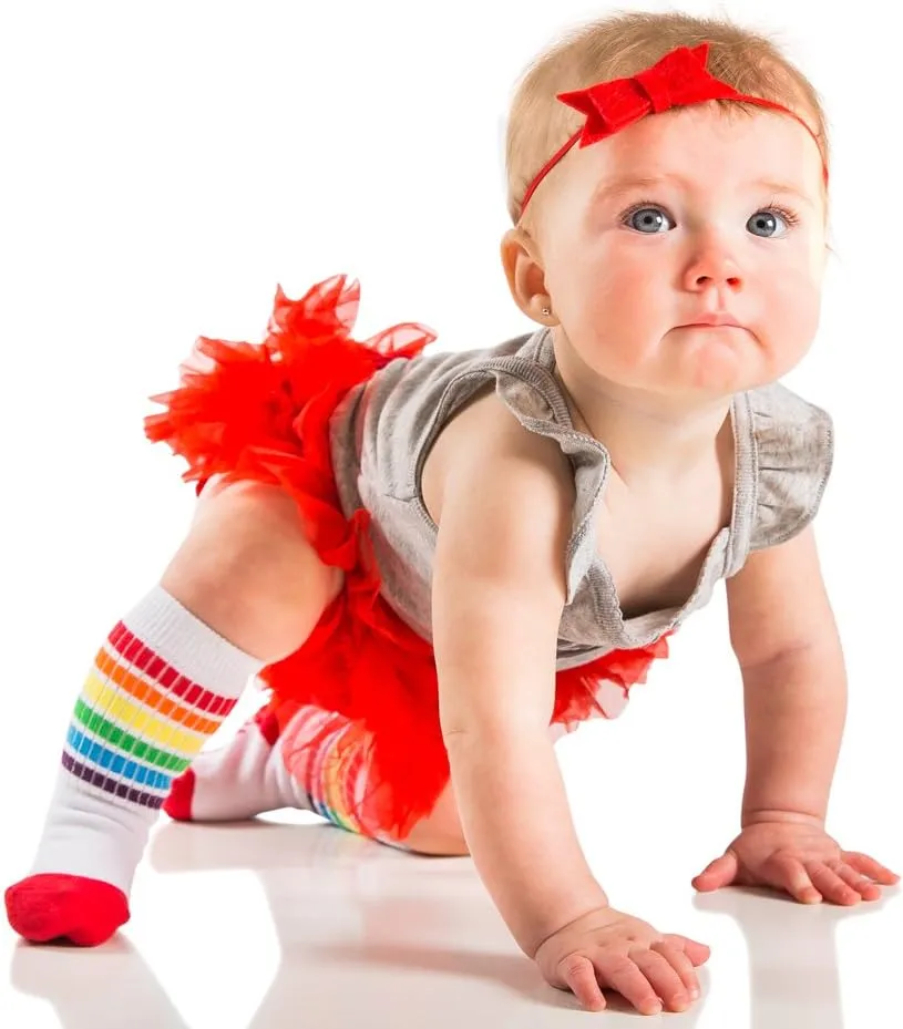 juDanzy Baby, Toddler & Kids Knee High Stripe Tube Socks For Boys & Girls With Grips