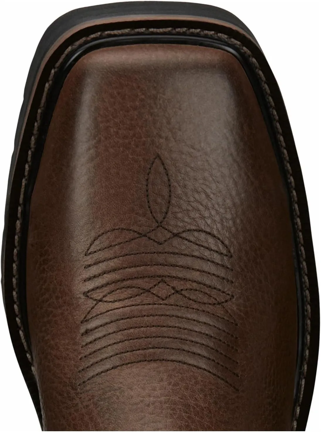 Justin Mens Stampede Sq Toe White Work Boot
