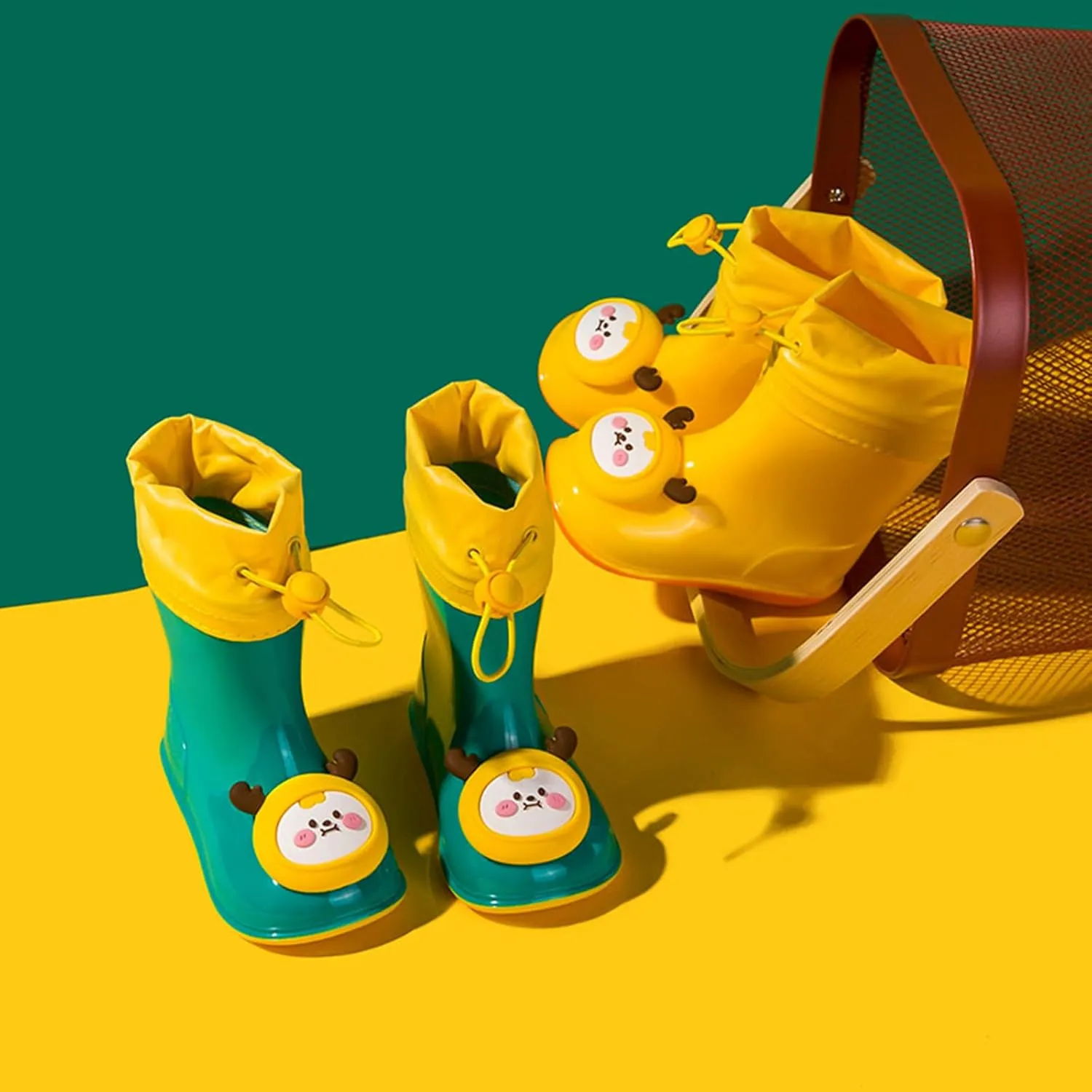 Kids Soft Rain Boots Unisex Children Waterproof Rubber Boots Toddler Non Slip Cute Rain Shoes for Boys Girls