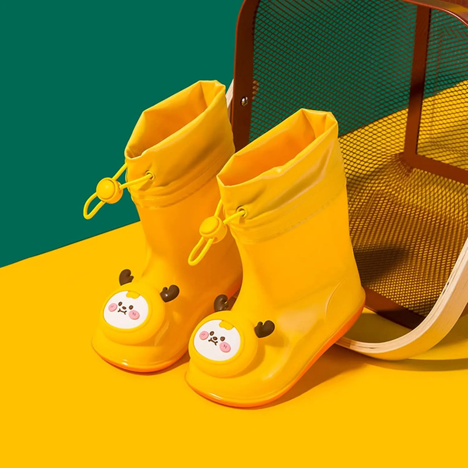 Kids Soft Rain Boots Unisex Children Waterproof Rubber Boots Toddler Non Slip Cute Rain Shoes for Boys Girls