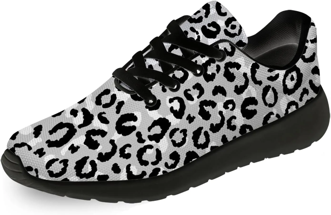 Leopard Cheetah Print Shoes Woman Tennis Shoes Athletic Running Shoes Soft Lightweight Walking Sneakers Gifts for Ladies Girls