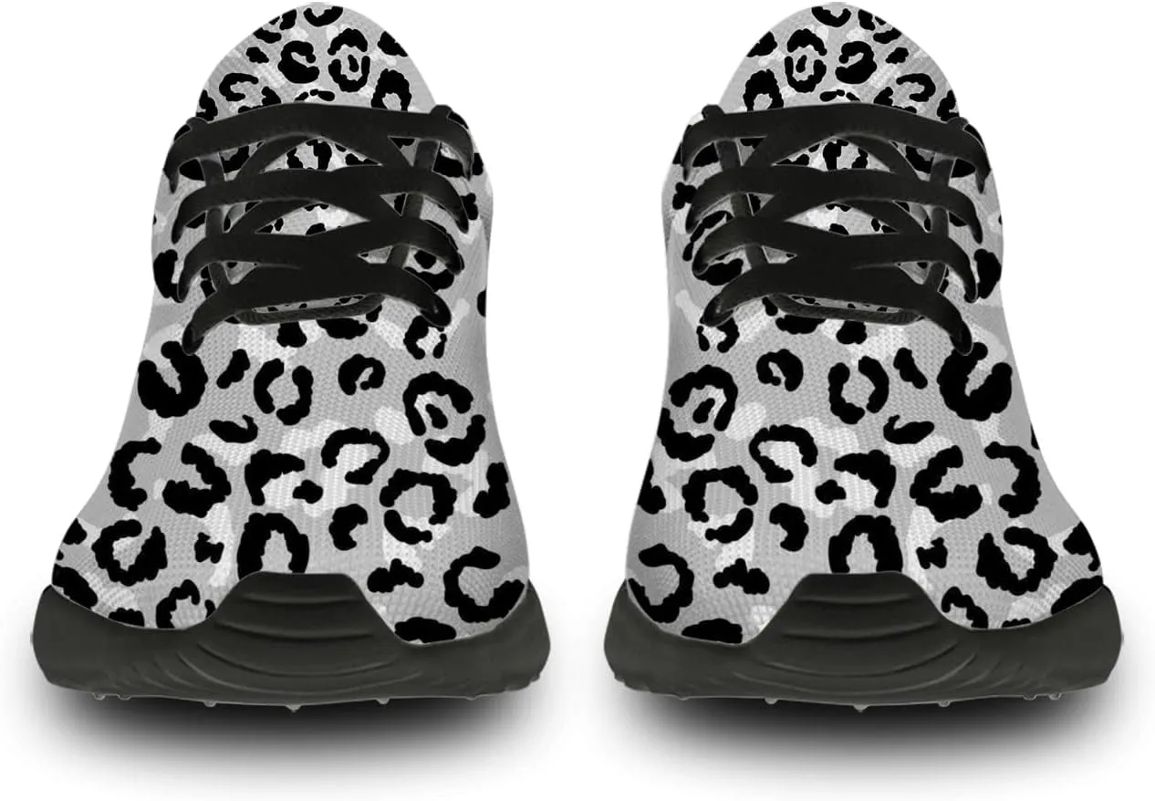 Leopard Cheetah Print Shoes Woman Tennis Shoes Athletic Running Shoes Soft Lightweight Walking Sneakers Gifts for Ladies Girls