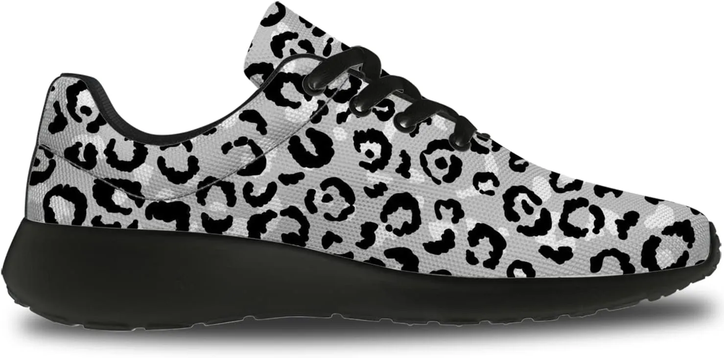 Leopard Cheetah Print Shoes Woman Tennis Shoes Athletic Running Shoes Soft Lightweight Walking Sneakers Gifts for Ladies Girls