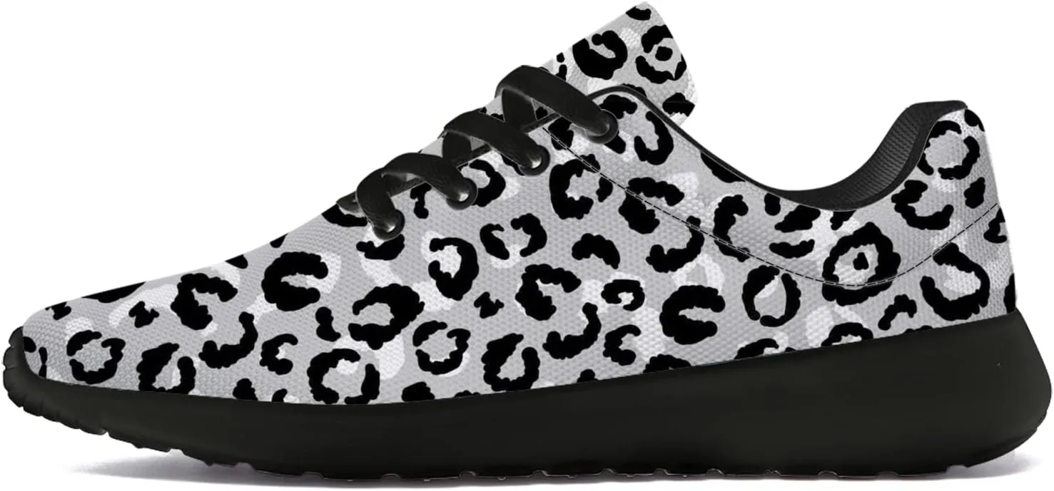 Leopard Cheetah Print Shoes Woman Tennis Shoes Athletic Running Shoes Soft Lightweight Walking Sneakers Gifts for Ladies Girls