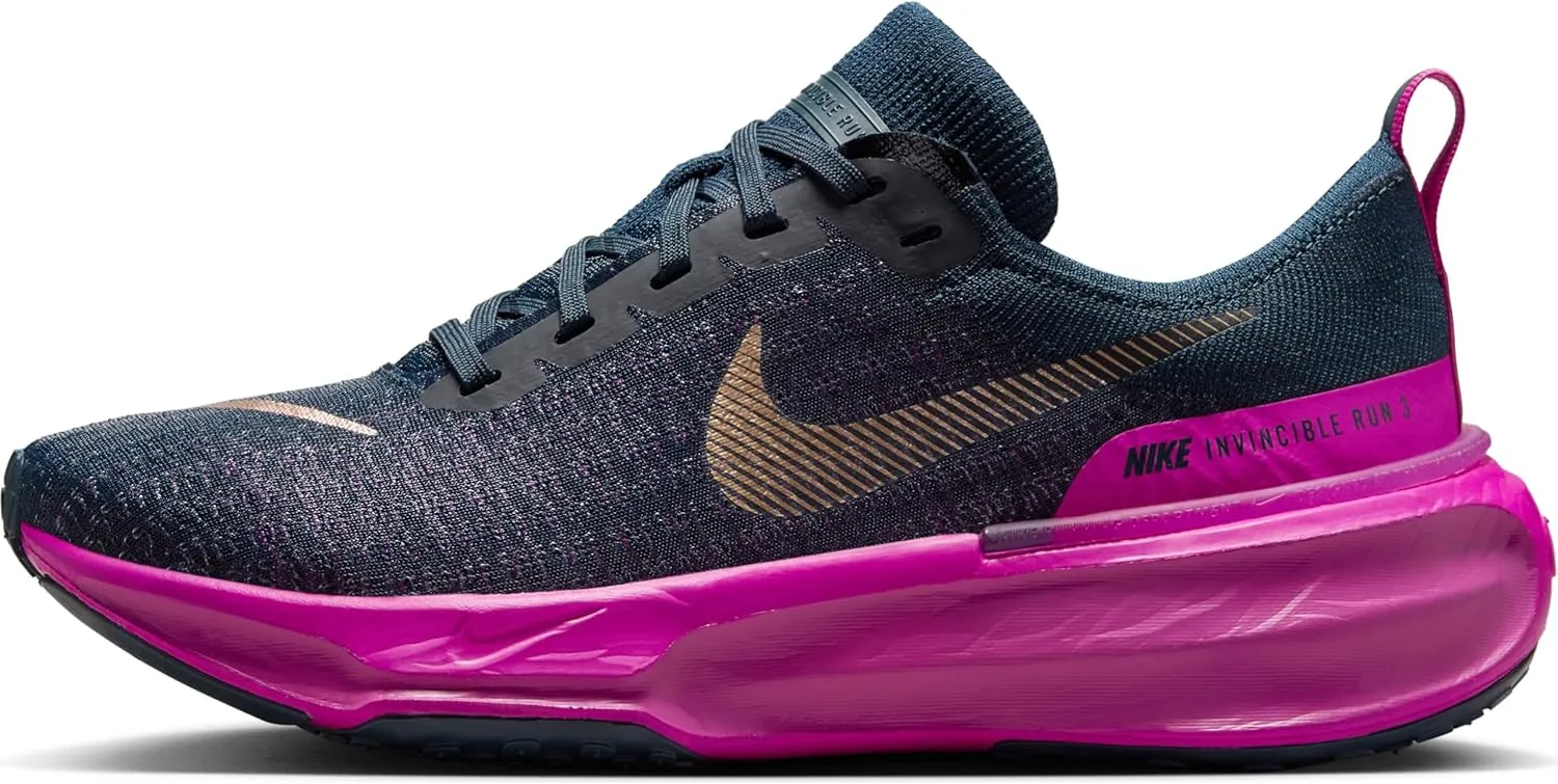 Nike Invincible 3 Women's Road Running Shoes (DR2660-404, Armory Navy/Vivid Grape/Hot Fuchsia/) Size 6.5