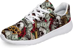 One Hundred Dollar Bill Print Shoes Womens Mens Fashion Sneakers Comfortable Running Tennis Shoes Gifts for Friends