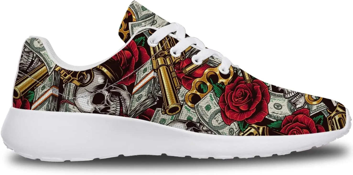 One Hundred Dollar Bill Print Shoes Womens Mens Fashion Sneakers Comfortable Running Tennis Shoes Gifts for Friends