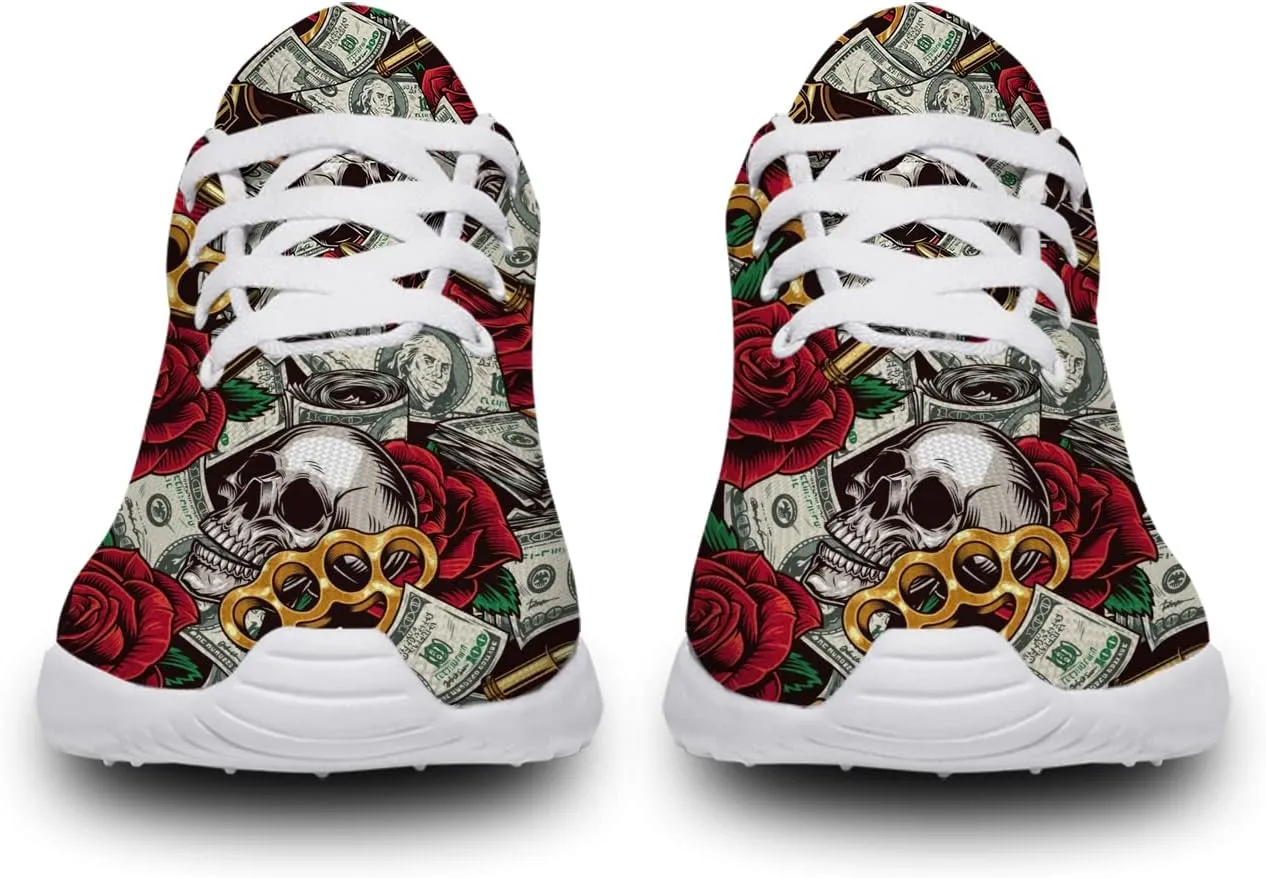 One Hundred Dollar Bill Print Shoes Womens Mens Fashion Sneakers Comfortable Running Tennis Shoes Gifts for Friends