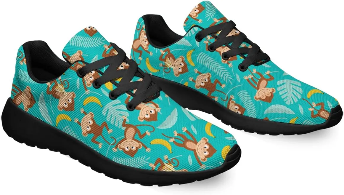 Sonzj-II Men Women Walking Running Shoes,Monkeys Lightweight Breathable Mesh Tennis Shoes Non Slip Athletic Workout Gym Sneakers