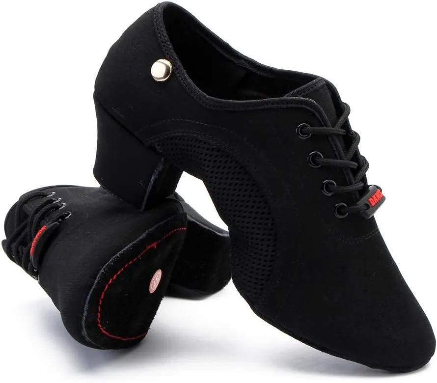 TINRYMX Women Latin Dance Practice Shoes Lace up with Closed Toe Modern Jazz Teaching Oxford Dance Shoes Low Heel,WZSP-NJB
