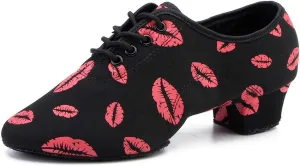 TINRYMX Women Latin Dance Practice Shoes Lace up with Closed Toe Modern Jazz Teaching Oxford Dance Shoes Low Heel,WZSP-NJB