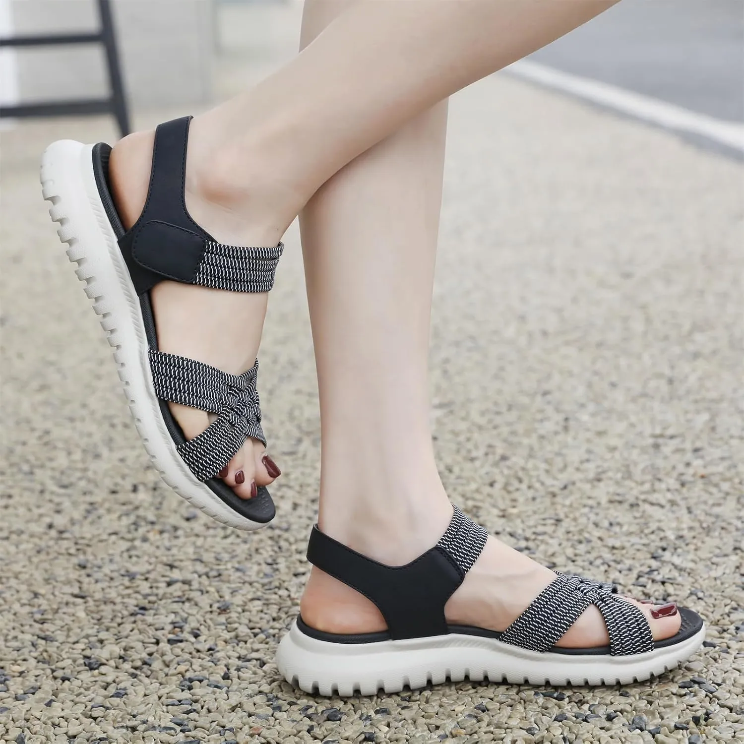 Touchmosees Ankle Strap Sports Sandals - Women's Hiking Sandals Comfortable Walking Sandals for Women Summer Beach Athletic Sandals