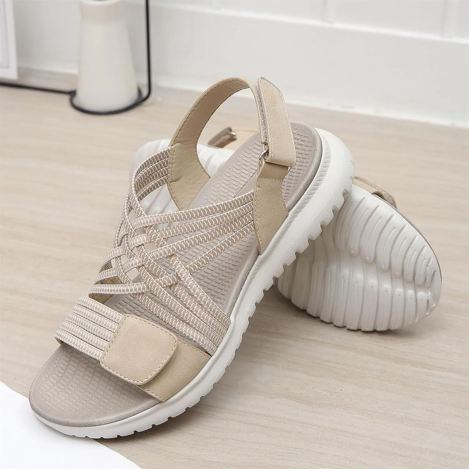 Touchmosees Ankle Strap Sports Sandals - Women's Hiking Sandals Comfortable Walking Sandals for Women Summer Beach Athletic Sandals