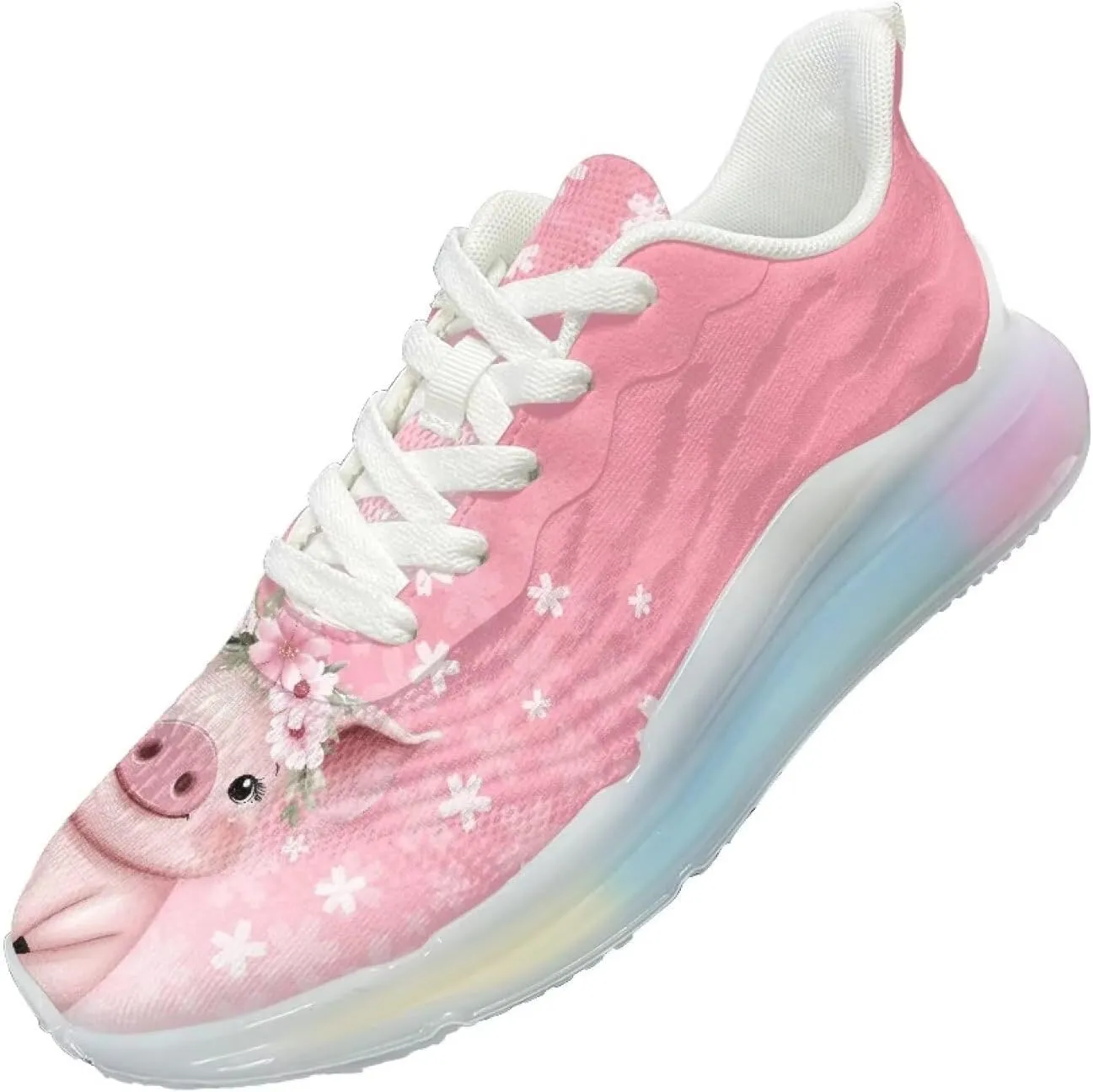 Womens Air Cushion Running Shoes Animal Print Sports Shoes Non Slip Breathable Athletic Tennis Gym Sneakers US 6-11