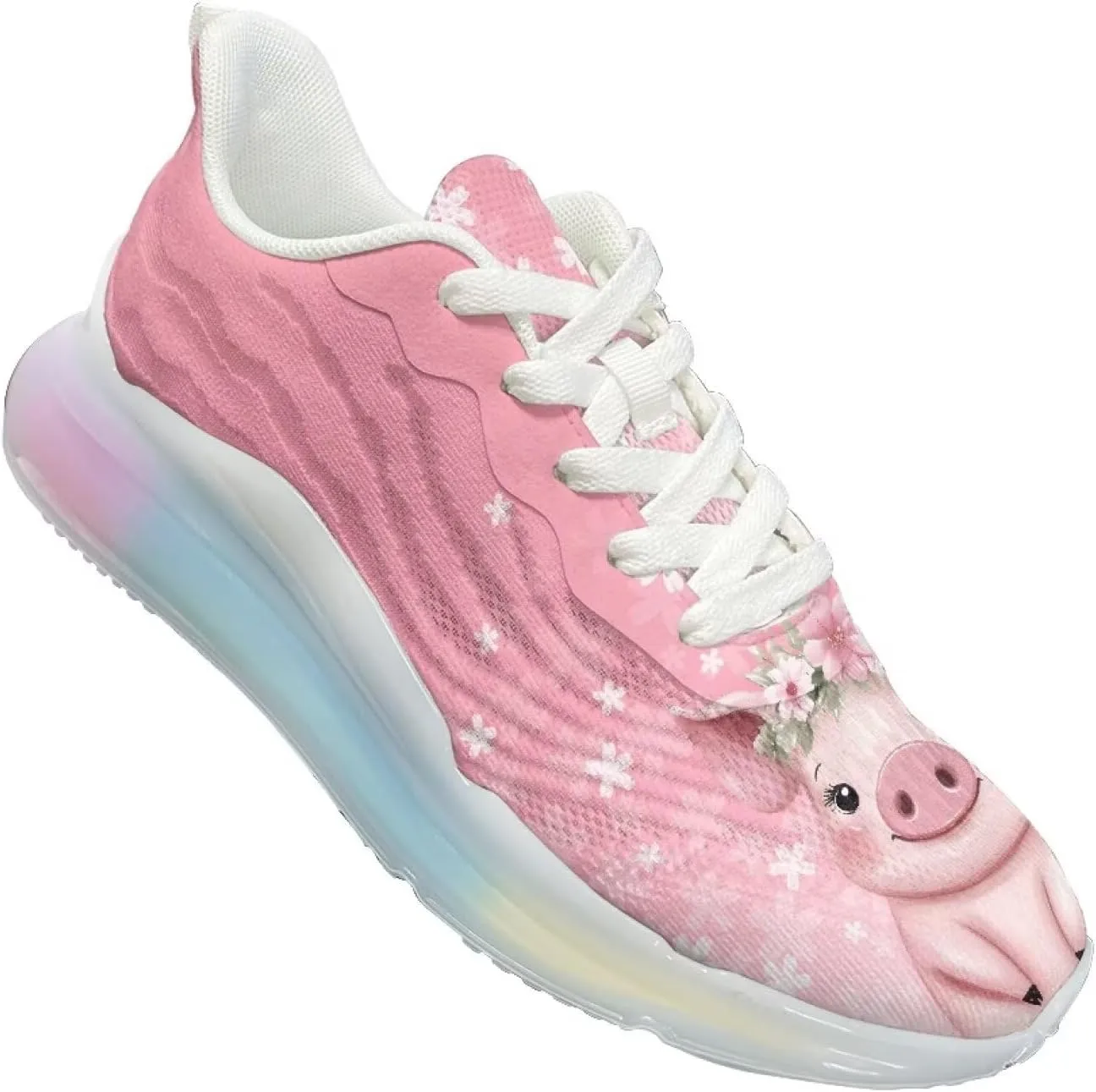 Womens Air Cushion Running Shoes Animal Print Sports Shoes Non Slip Breathable Athletic Tennis Gym Sneakers US 6-11