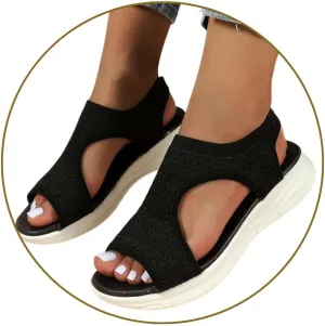 Womens Orthopedic Walking Sandals with Arch Support Open Toe Sports Sandals Breathable Knit Summer Shoes Summer Washable Slingback Orthopedic Slide