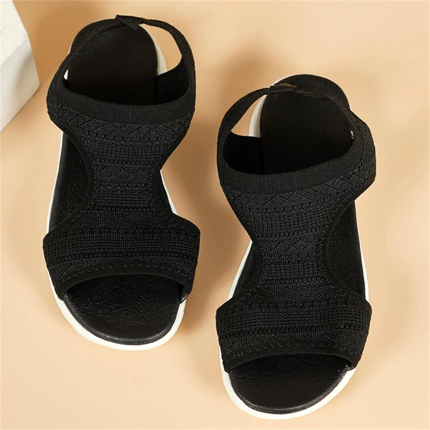 Womens Orthopedic Walking Sandals with Arch Support Open Toe Sports Sandals Breathable Knit Summer Shoes Summer Washable Slingback Orthopedic Slide
